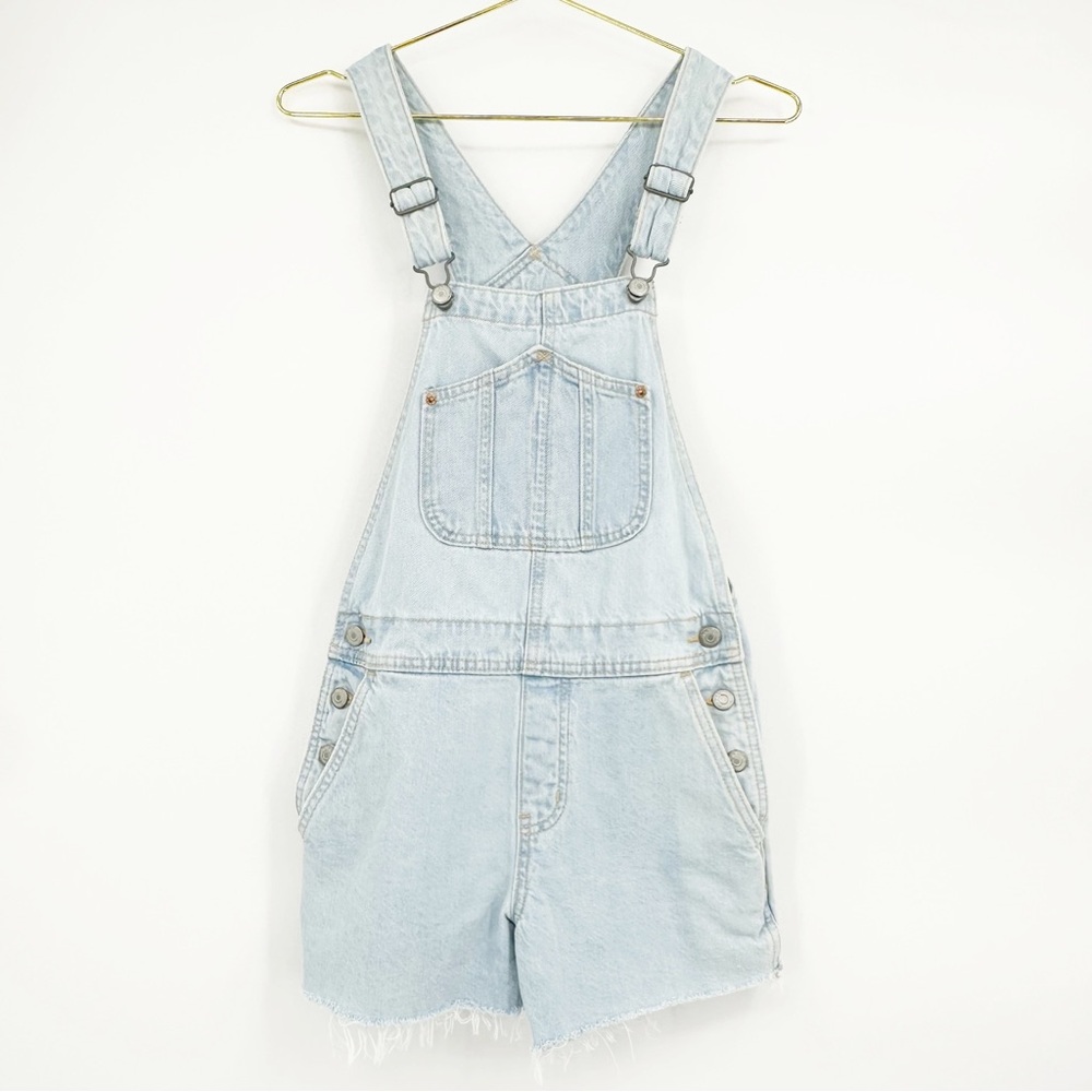Old Navy Denim Short Overalls Light Wash Women's XS